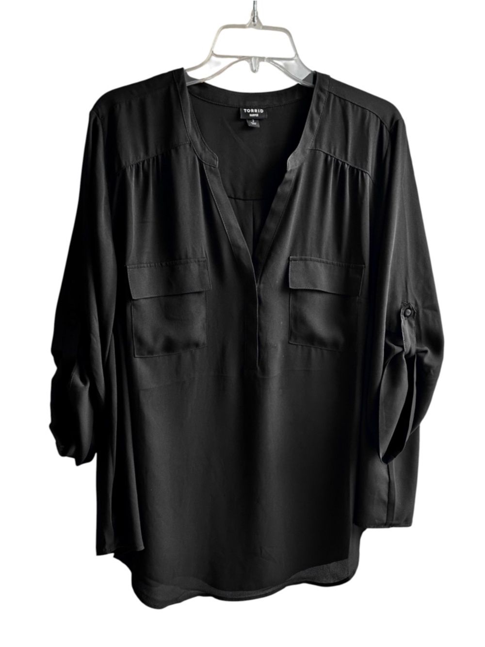 Torrid Harper 3/4 Sleeve Back Pullover Blouse Sz 2